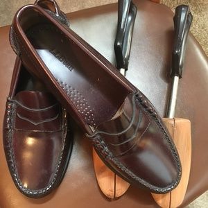 L.L. Bean MEN’s Leather Penny Loafers Burgundy/Brown 7 1/2 EE Wide NICE!